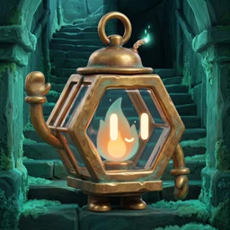 Wick, the little living lantern, on the catacomb stairs